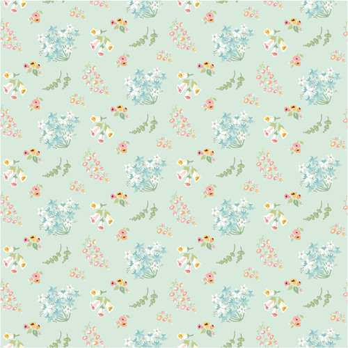 Hollyhock Lane Bloom Mint HL23803 Quilting Fabric