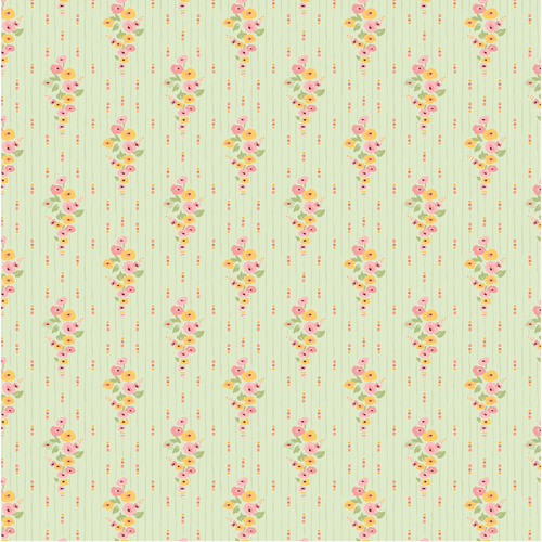 Hollyhock Lane Love at Home  Mint HL23809 Quilting Fabric