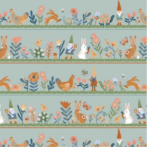Hide & Seek Honey I'm Gnome Green HS23407 Patchwork Fabric