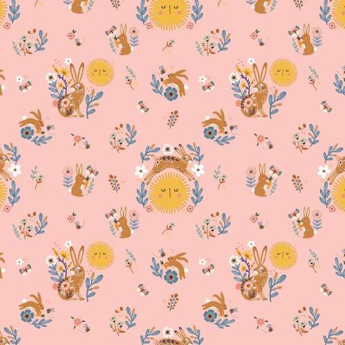 Hide & Seek Sunny Bunnies Pink HS23412 Patchwork Fabric