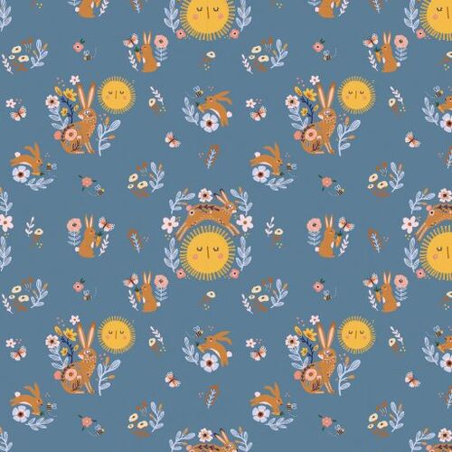 Hide & Seek Sunny Bunnies Blue HS23413 Patchwork Fabric