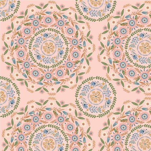 Hide & Seek Round-A-Bout Pink HS23418 Patchwork Fabric