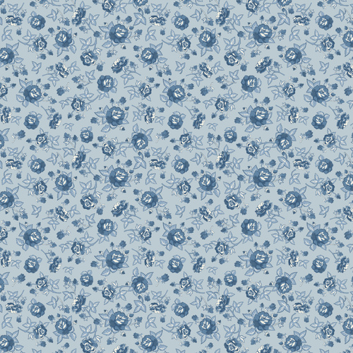 Lakeland Blues Elegant Rose Medium LB25802 Quilting Fabric