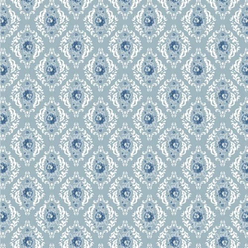 Lakeland Blues Rose Damask Medium LB25805 Quilting Fabric