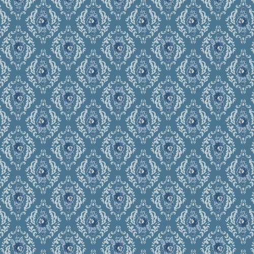 Lakeland Blues Rose Damask Dark LB25806 Quilting Fabric