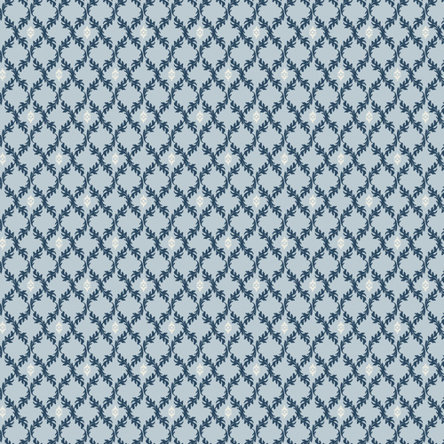 Lakeland Blues Leafy Diamonds Medium LB25808 Quilting Fabric