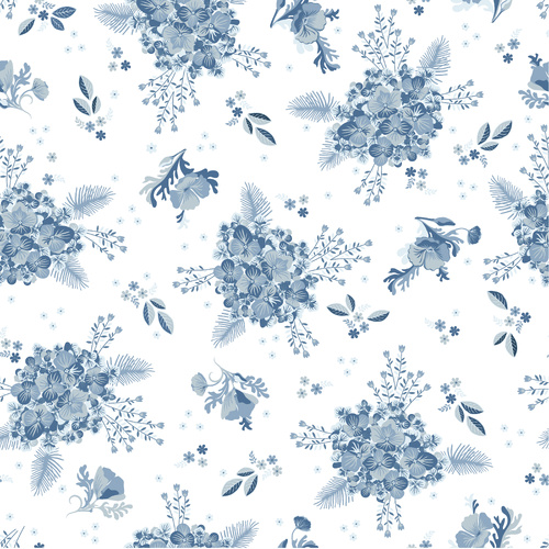 Lakeland Blues Hydrangeas Light LB25813 Quilting Fabric