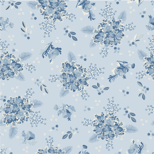 Lakeland Blues Hydrangeas Medium LB25814 Quilting Fabric