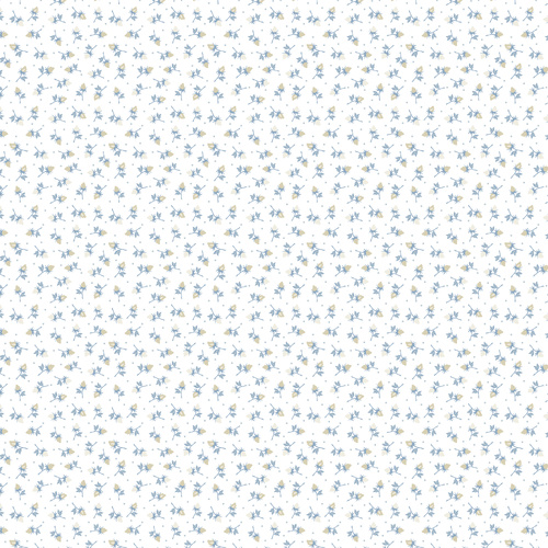 Lakeland Blues Rosebud Toss Light LB25816 Quilting Fabric