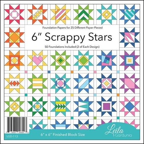 Leila Gardunia Foundation Piecing Pads - 6" Scrappy Stars