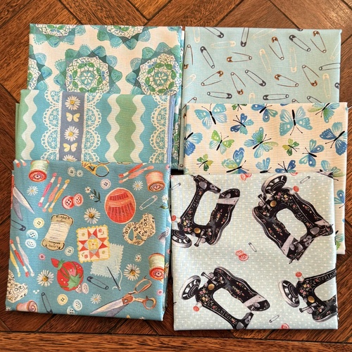 Love and Stitches Blue & Teal 6 Piece Special Bundle by Katie Daisy