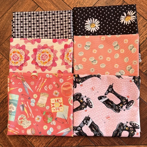 Love and Stitches Pink & Black 6 Piece Special Bundle by Katie Daisy
