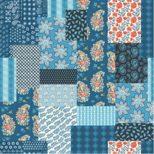 Cadence Patchwork Indigo M1191912 Patchwork Fabric
