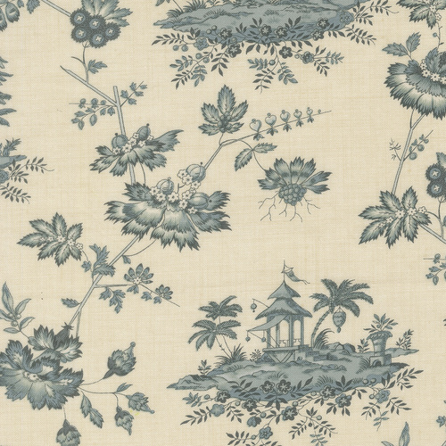 Fleur De Paris Pearl French Blu 13992 13 Jardinage Florals Scenic Patchwork Fabric