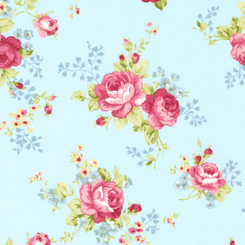 Ellie Blue Main Floral Cottage Rose 18760 12 Quilt Fabric