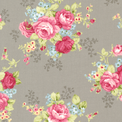 Ellie Pebble  Main Floral Cottage Rose 18760 18 Quilt Fabric