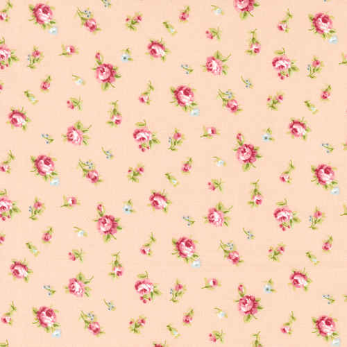 Ellie Coral Tossed Sm Floral Roses 18761 16 Quilt Fabric