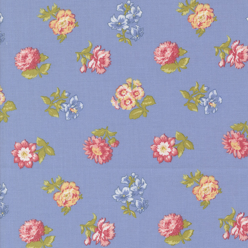 Memory Lane Blue 18781 15 Field Floral Quilting Fabric