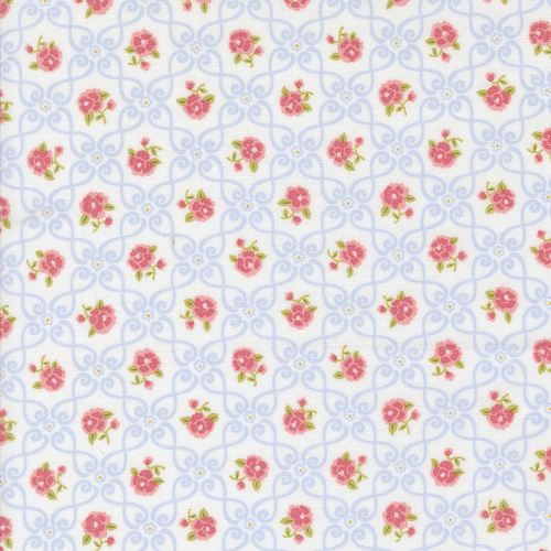 Memory Lane Off White 18782 11 Small Floral Quilting Fabric