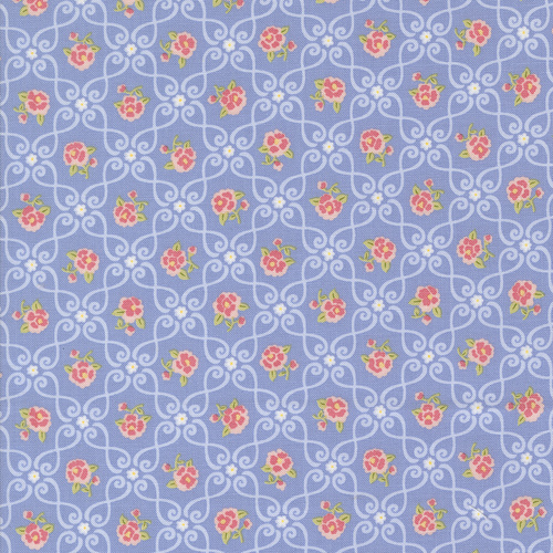 Memory Lane Blue 18782 15 Small Floral Quilting Fabric