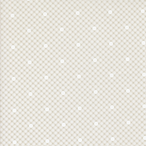 Memory Lane Off White 18784 11 Gingham & Dots Quilting Fabric