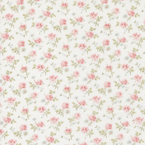 Abide Linen White 18791 11 Field Small Floral Patchwork Fabric