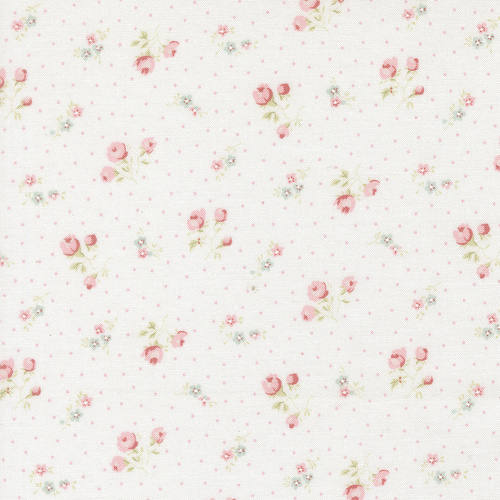 Abide Linen White 18792 11 Small Floral Dots Patchwork Fabric