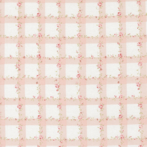 Abide Pink 18793 11 Floral Plaid Gingham Checks & Flowers Vines Patchwork Fabric