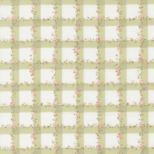 Abide Light Green 18793 25 Floral Plaid Gingham Checks & Flowers Vines Patchwork Fabric