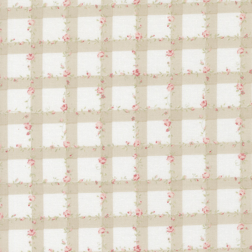 Abide Stone 18793 27 Floral Plaid Gingham Checks & Flowers Vines Patchwork Fabric