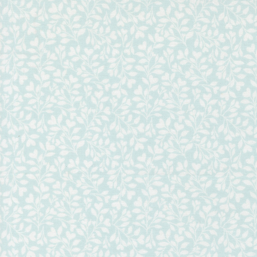 Abide Light Blue 18794 14 Hearts & Leaves Blenders Patchwork Fabric