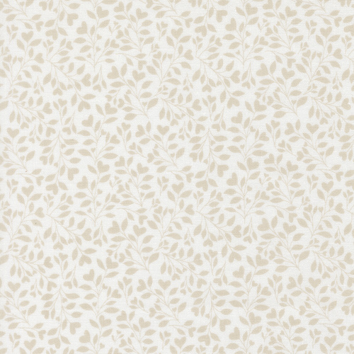 Abide Linen White Stone 18794 27 Hearts & Leaves Blenders Patchwork Fabric