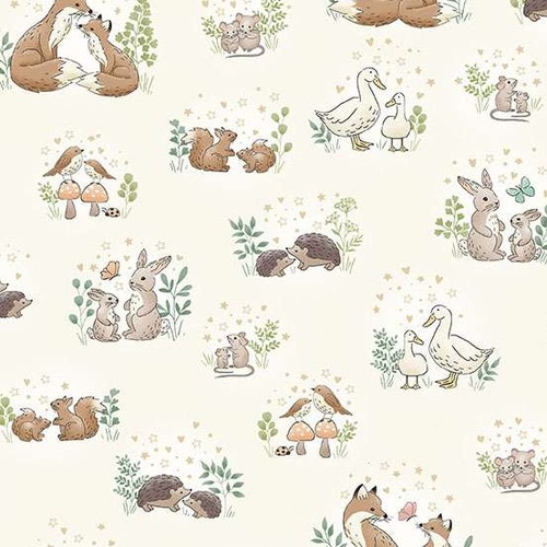 Little Ones M189Q Hugs Cream Patchwork Fabric
