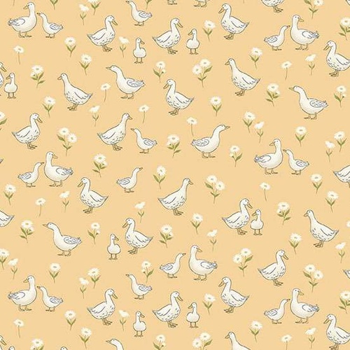 Little Ones M190Y Ducks Yellow Patchwork Fabric