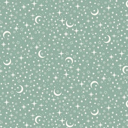 Little Ones M195T Stars Teal Patchwork Fabric