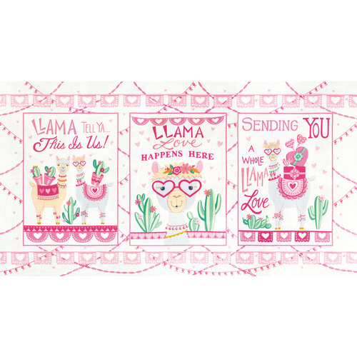 Llama Love Fabric (Price is per PANEL) M1992011