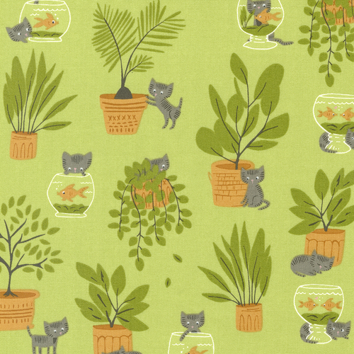 Here Kitty Kitty Pistachio 20831 13 Quilting Fabric 