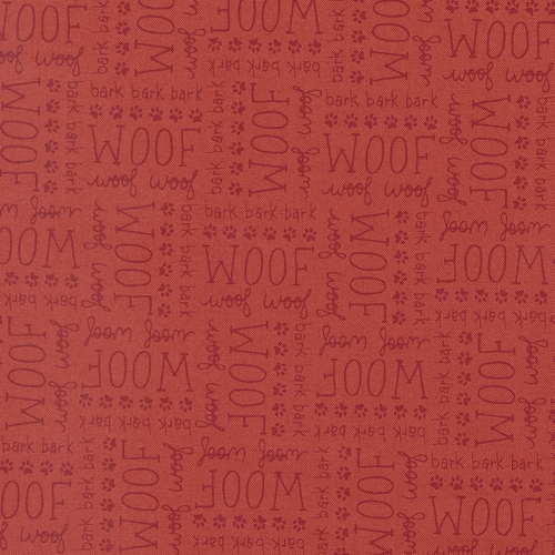 Dog Daze Red Woof 20843 17 Quilting Fabric 