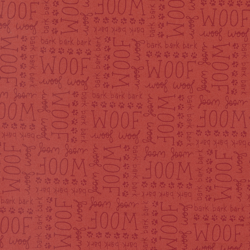 Dog Daze Red Woof 20843 17 Quilting Fabric 