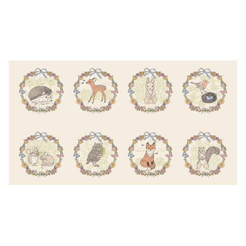 My Secret Garden Garden Animal 8 Square Cloud 20958 11 Fabric 24" x 44" Panel