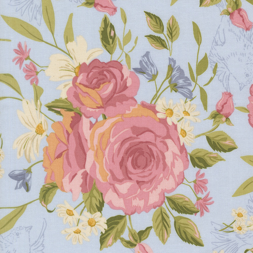 My Secret Garden Grandma's Rose Garden Floral Sky 20980 20 Quilting Fabric