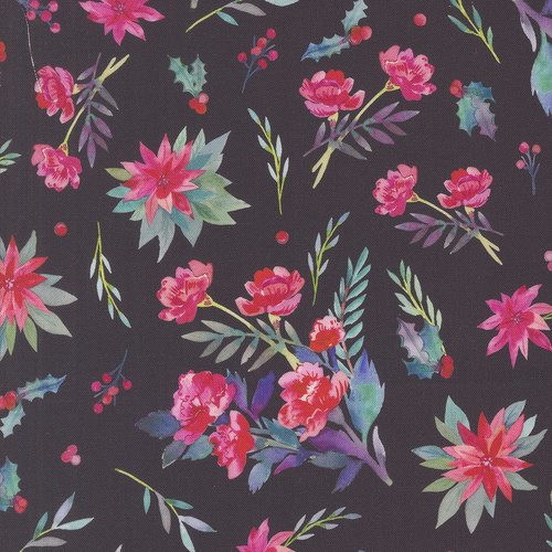 Love and Cheer  Coal Florals M2183217 Quilting Fabric