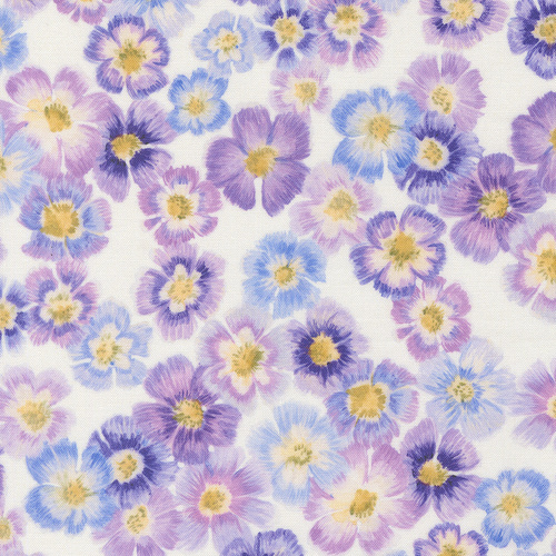 Delphinium Snowdrop 24650 11 Auricula Florals Quilting Fabric