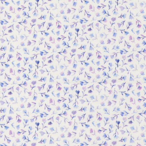 Delphinium Snowdrop 24654 11 Sea Pink Small Floral Quilting Fabric