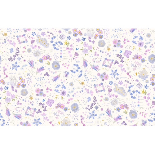 Delphinium Snowdrop 24659 11 Collage Quilting Fabric