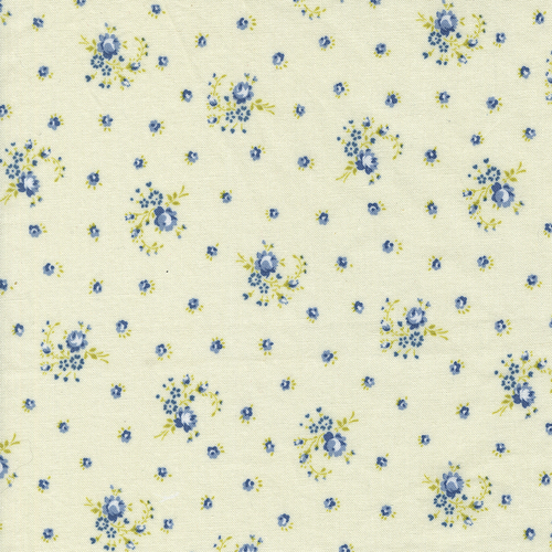 Hollyhocks Roses Jasmine Sky 3052 12 Little Roses Florals Quilting Fabric 