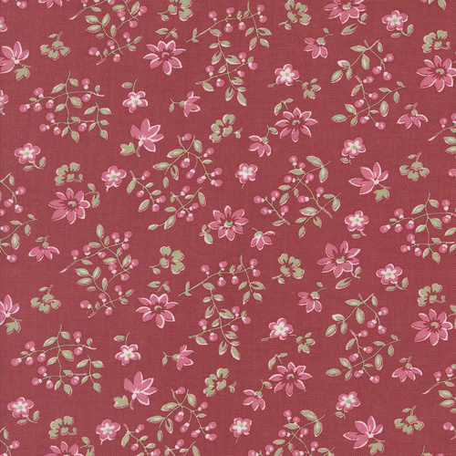 A Very Sweet Christmas Poinsettia 3061 13 Vintage Berries Small Floral Quilting Fabric