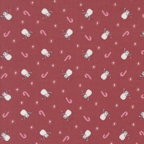 A Very Sweet Christmas Poinsettia 3062 12 Penguin Party Quilting Fabric