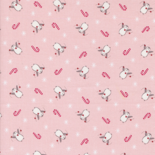 A Very Sweet Christmas Pink 3062 16 Penguin Party Quilting Fabric 