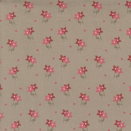 A Very Sweet Christmas Stone 3063 17 Poinsettias Small Floral Dots Quilting Fabric